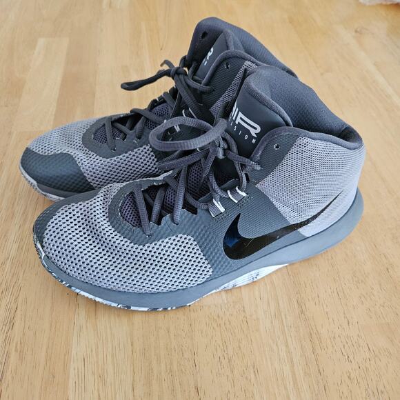 Nike Men's Air Precision Sneakers sz 8 wolf gray high top 898455-004 - Picture 1 of 10